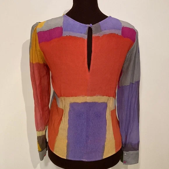 Conditions apply anthro blouse watercolor xsmall - Picture 5 of 16